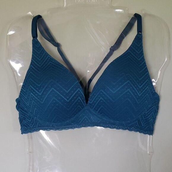 NOBO 34C Turquoise Racerback Bra Wireless Comfy Lightly Lined Active Stretch - Picture 1 of 4
